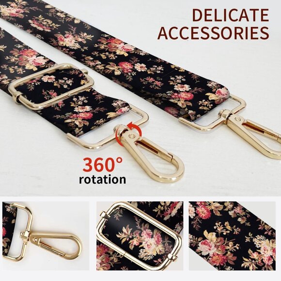 Trendy Black Adjustable Purse Strap - Perfect for Crossbody or Shoulder Bags - Picture 2 of 5